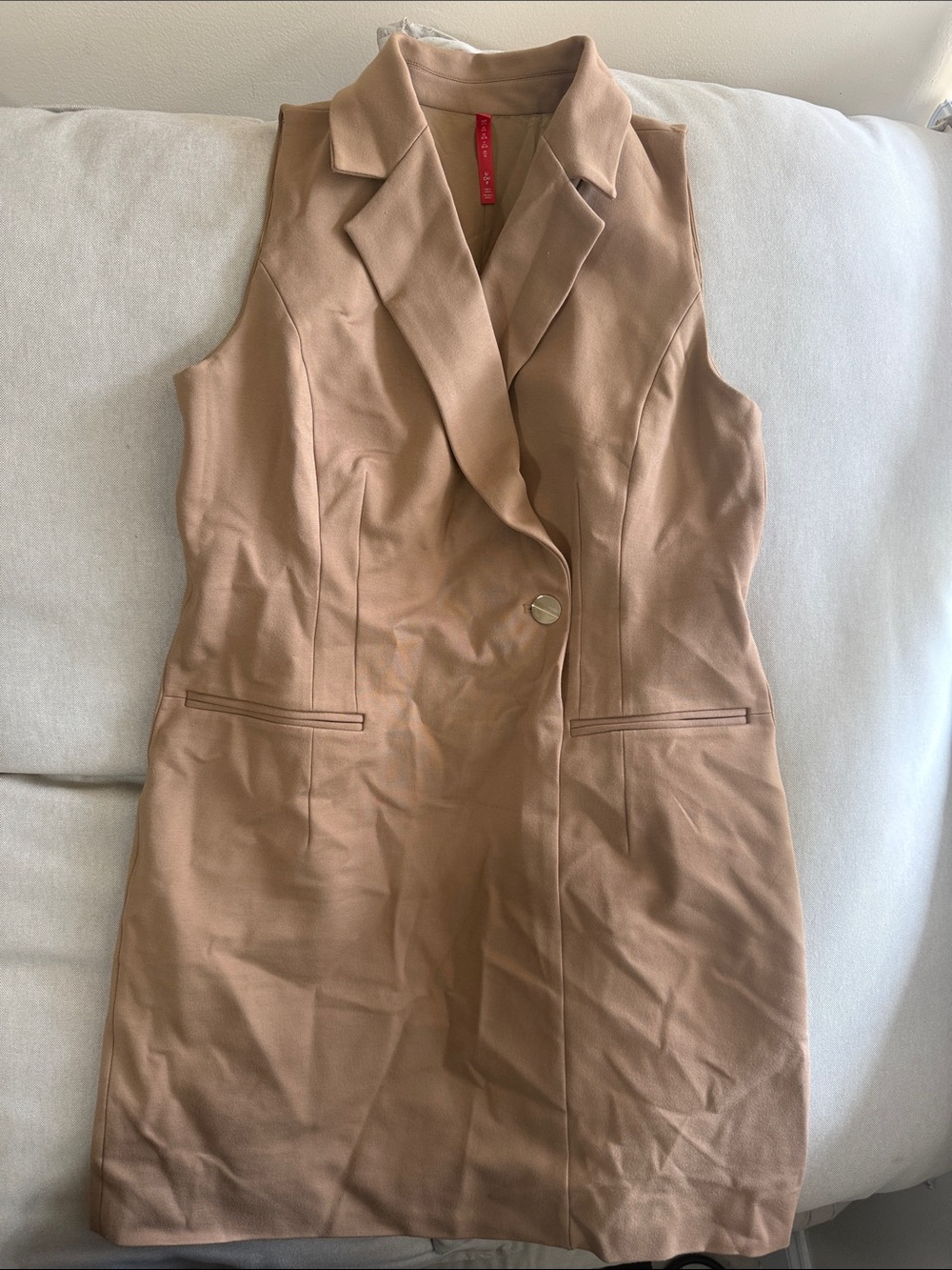 SPANX Sleeveless Blazer Dress - Camel Tan